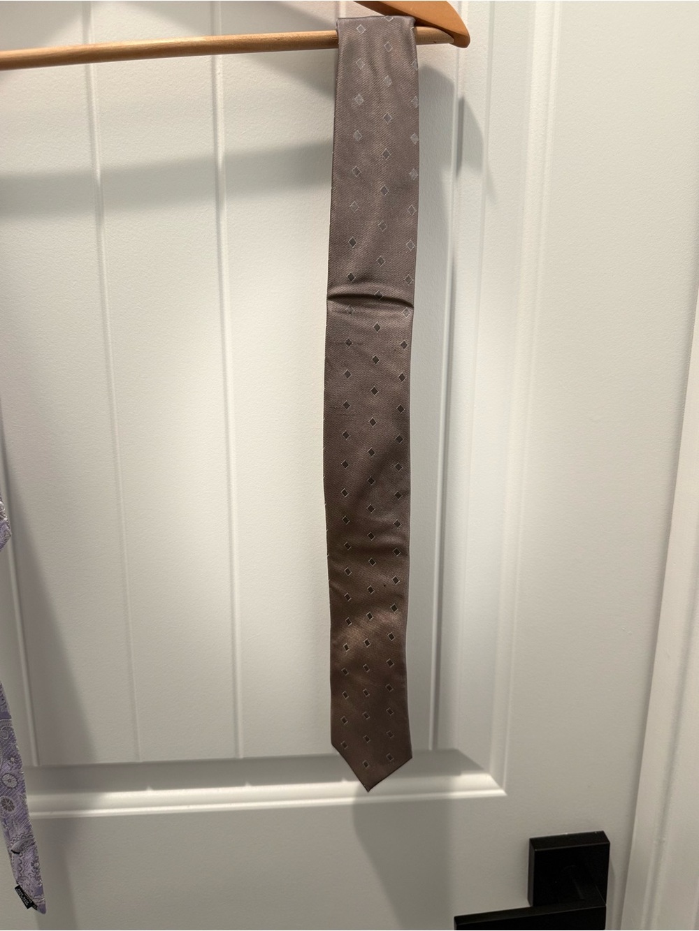 Calvin Klein Brown Diamond Motif Silk Tie
